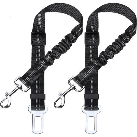 2 Voiture Ceinture De Securite Pour Chien, Avec Absorption Des Chocs Et Mousqueton Elastique Reglable Pour Chien Harnais De Securite Superieure Po