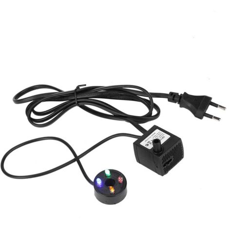 2-Watt-Tauchpumpe für Aquarien, SM-016-220V, mit 4 farbigen Leuchten, Steingartenfilter, EU-Stecker, 240 V