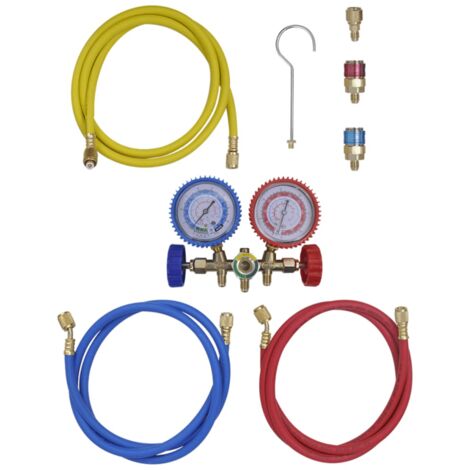 2-way Manifold Gauge Set for Air Conditioning vidaXL