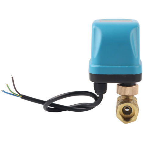 2-Wege-Kugelhahn mit 3-adrigem Motorantrieb, IP68 wasserdicht, Synchronantrieb, 220 V Wechselstrom, G1/2-Zoll-Anschluss (blau)