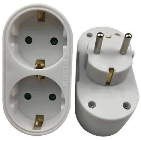 2-Wege-Steckeradapter, Topist 2-polige Schuko-Steckdose