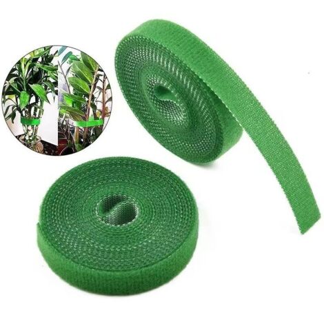 2 wiederverwendbare Nylon-Bindebänder für Kletterpflanzen – 10 mm x 10 m – Grün