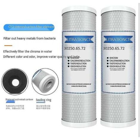 2 x 10 Zoll komprimierte Kohlefilterelemente, Wasserreiniger für den Heimgebrauch