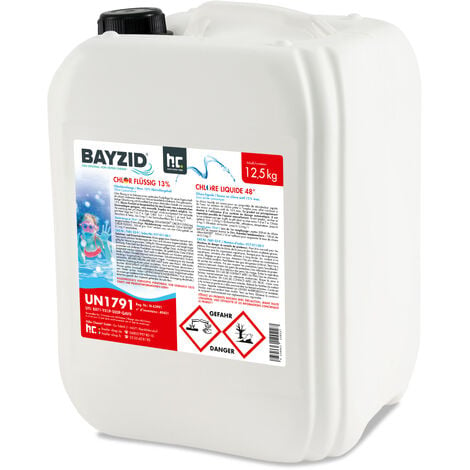 4 x 12,5 kg (10 L) Bayzid Chlore liquide 48°