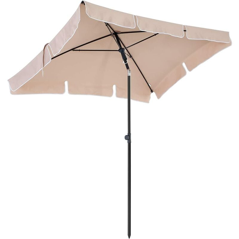 

Songmics - Sombrilla de Jardín Rectangular, Parasol, Protección Solar, Mecanismo de Inclinación, Toldo de Poliéster con Bolsa de Transporte, para