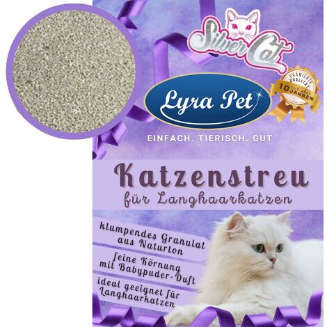 2 x 15 Liter Lyra Pet® SilverCat® Katzenstreu mit Babypuderduft für Langhaarkatzen