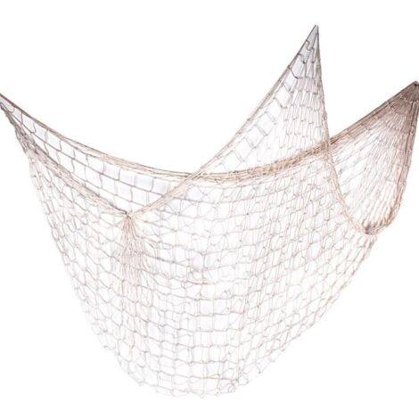 2 x 1,5 m dekorative mediterrane Fischernetze zum Aufhängen, maritime Stranddekoration, beige Farbe, für Zuhause, Wohnzimmer und Bar.