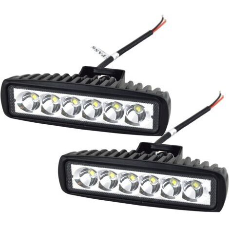 2 x 15,2 cm 18W LED Lampe de Travail Bar Spot Off Road Camion SUV 4WD Conduite Feux de Brouillard(2x18 FGB-Spot)