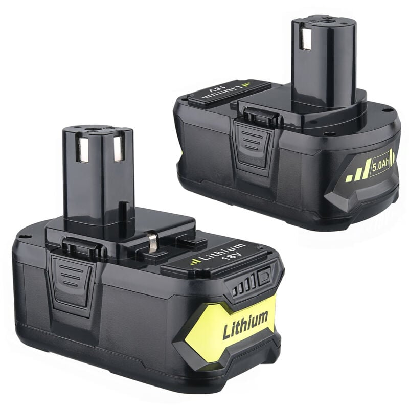 Pdstation - 2 x 18V 5,5Ah pour Ryobi one+ Batterie P102 P103 P104 P105 P106 P107 P108 ABP1801 ABP1803 BPL1820 RB18L40 RB18L50 RB18L15 RB18L20 RB18L25
