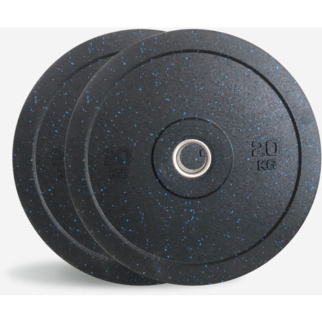 2 x 20 kg dischi gomma pesi cross training bilanciere olimpico Bumper HD Dot