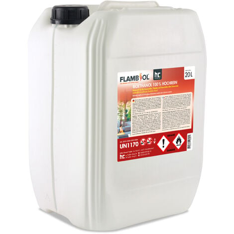 Bioéthanol 100% 6 x 10 L (60 L) de Haute pureté pour cheminée à