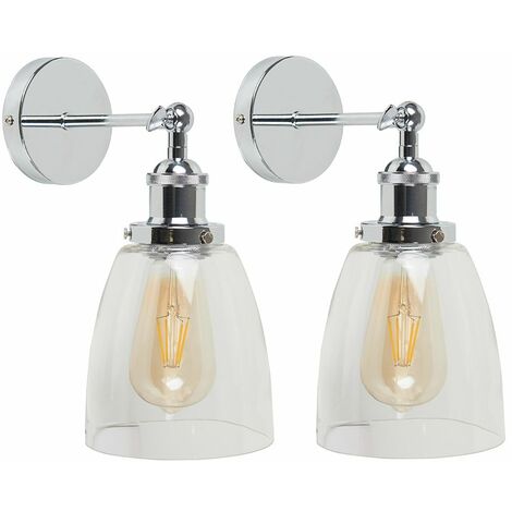 VALUELIGHTS 2 x 21036 Ezrah CRME WL w/Tall Domed GLS Shade