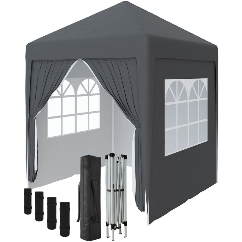 2 x 2m Garden Pop Up Gazebo Marquee Patio Canopy Wedding Party Tent- Anthracite