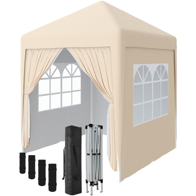 2 x 2m Garden Pop Up Gazebo Marquee Patio Canopy Wedding Party Tent- Beige