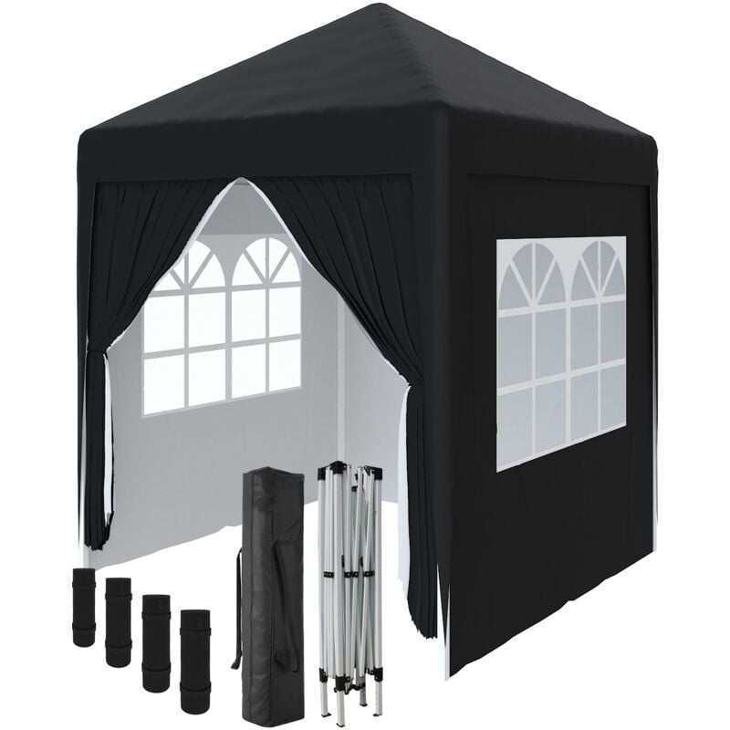 2 x 2m Garden Pop Up Gazebo Marquee Patio Canopy Wedding Party Tent- Black