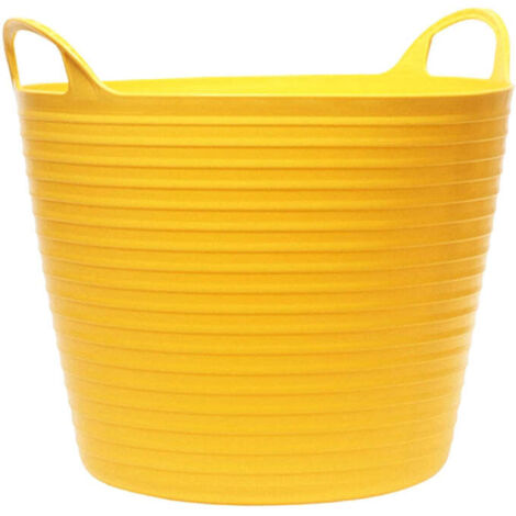 2 x 40 Litre Plastic Flexi Yellow Buckets For Home & Garden Use