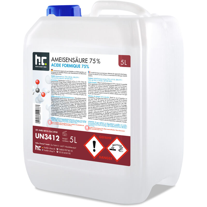 Höfer Chemie Acide formique 75% Höfer Chemie® qualite technique en bidon de 5 l 5 l (en)