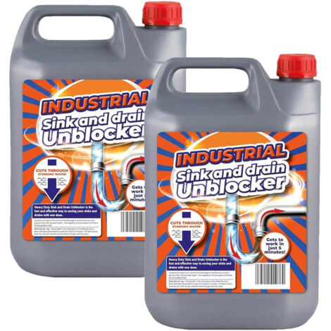 2 x 5 Litre Heavy Duty Sink & Drain Unblocker