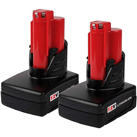 2 x 5.0 Ah 12 V Lithium-Ionen Ersatzakku für Milwaukee m12 XC 48-11-2410 48-11-2420 48-11-2411-2411 48-2401 48-11-2402 Akku-Werkzeuge von Milwaukee