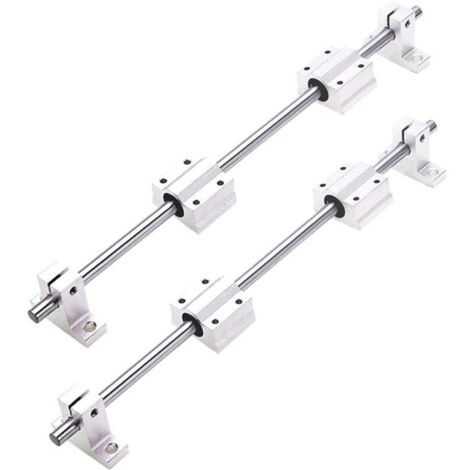 2 x 500 mm albero lineare Ø 8 mm guida lineare orizzontale cuscinetto a sfere + 4 x supporti SK8 + 4 x blocchi cuscinetto SCS8UU