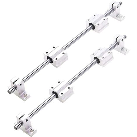 MEMKEY 2 x 500 mm arbre linéaire Ø 8 mm Guide linéaire horizontal roulement à billes + 4 x supports SK8 + 4 x blocs de roulement SCS8UU