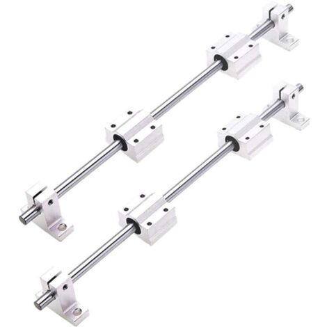 2 x 500 mm arbre linéaire Ø 8 mm Guide linéaire horizontal roulement à billes + 4 x supports SK8 + 4 x blocs de roulement SCS8UU