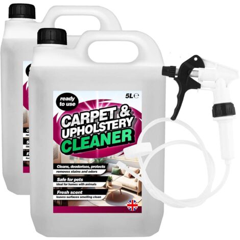 2 x 5L Carpet & Upholstery Cleaner Pet Safe Cleaning Solution With Odour Remover