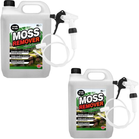 2 x 5L Moss Remover Fast Acting With Long Hose Trigger