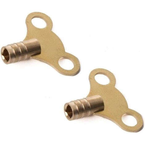 2 x 5mm Brass Radiator Keys Central Heating Pipe Plumbing Water Air Bleed Valve