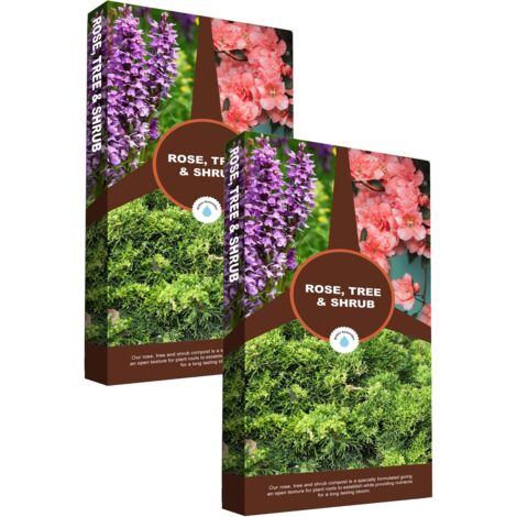 2 x 60L Rose Tree & Shrub Compost Gardening Soil For Small & Large Plants