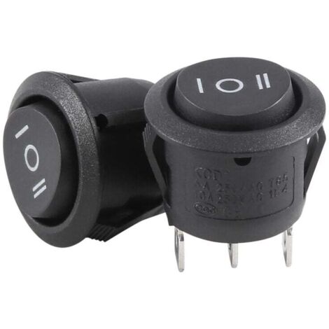 2 x 6A/250V 10A 125V 3 pin SPDT ON/OFF posizioni interruttore a bilanciere rotondo per barca