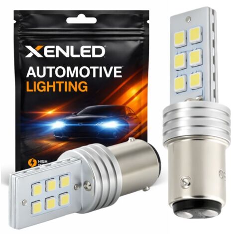 2 x Ampoules 12 LED SS HP - P21/5W - Blanc - BAY15D - 5500K 12V Double intensité