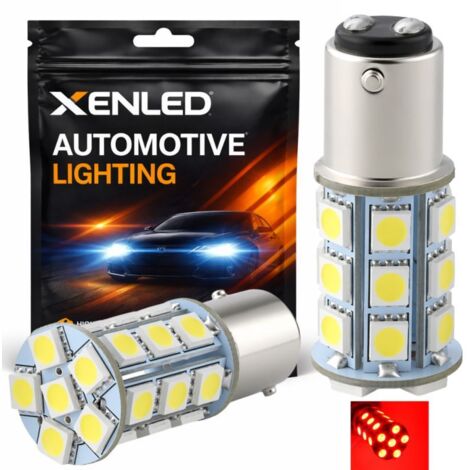 2 x Ampoules 24 LED SMD ROUGE - P21/5W / 1157 / BAY15D - Rouge 12V lampe de voiture