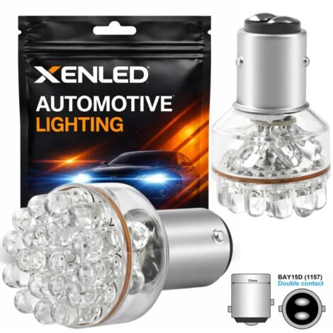 2 x AMPOULES 24 LEDs - P21/5W - 12V 1157 - BAY15D - 21/5W - Blanc pur