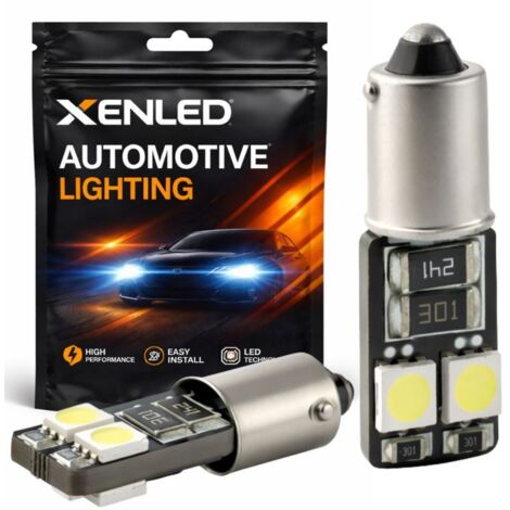 2 x AMPOULES 4 LEDS SMD CANBUS - T4W BA9S - 12V Blanc