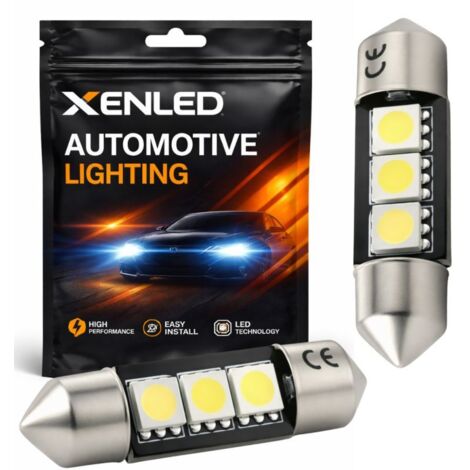 2 x AMPOULES C5W C7W - 3 SMD anti-erreur - Navette 37mm 12V BLANC
