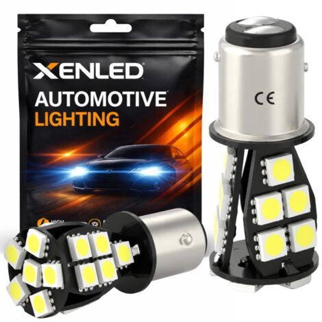 2 x Ampoules CANBUS 21 LED SMD - BAY15D / P21/5W / 1157 / T25 - Blanc 12V