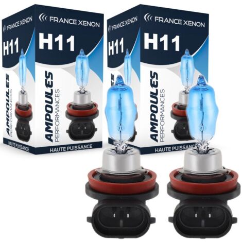 2 x Ampoules H11 100W 6000K HOD Xtrem - FRANCE-XENON - Ampoules halogène 12V - La paire