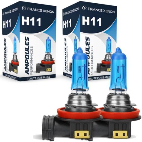 2 x Ampoules H11 4300K 100W SUPER WHITE - FRANCE-XENON - Ampoules halogène 12V - La paire