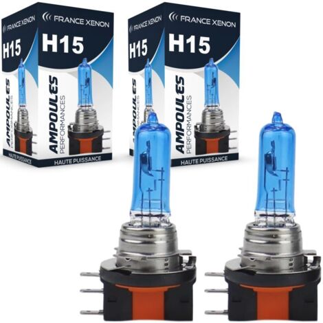 2 x Ampoules H15 5000K 15/55W SUPER WHITE - FRANCE-XENON - 12V
