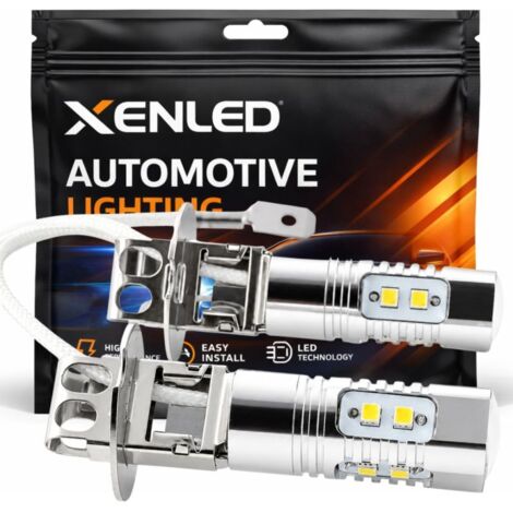 2 x Ampoules H3 10 LED SS HP - Plug&play - 12V - Blanc - Lampe de voiture