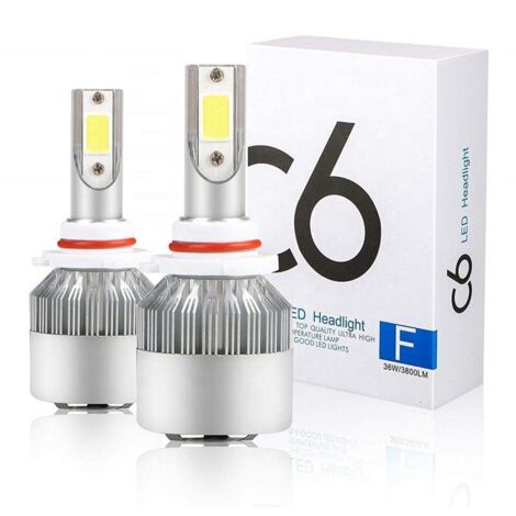 2 x Ampoules LED HB4 9006 Ventilée COB C6 - 3800Lms - 12V / 24V - P22d