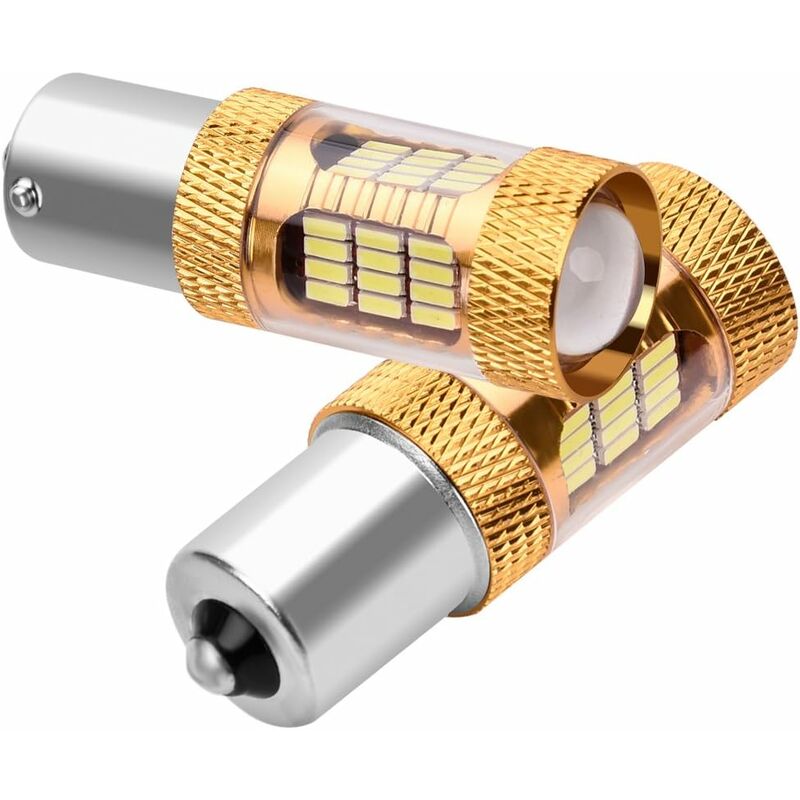 2 x Ampoules LED P21W BA15S 1156 Canbus LED 54-SMD 4014 1100 Lumen Blanc Xenon 6000K Ampoules LED Auto pour Feu Arrière Feux de Recul Clignotant