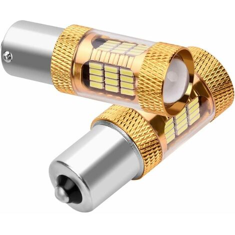2 x Ampoules LED P21W BA15S 1156 Canbus LED 54-SMD 4014 1100 Lumen Blanc Xenon 6000K Ampoules LED Auto pour Feu Arrière Feux de Recul Clignotant Ampoules de Stop
