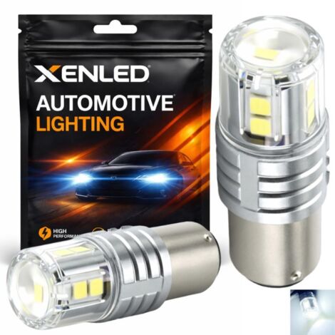 2 x AMPOULES P21/4W 12 LED Super Canbus 850Lms XENLED 21W - PALLADIUM - BAZ15D - Blanc