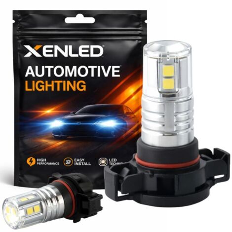2 x AMPOULES PSX24W 12-LED Super Canbus 850Lms XENLED 24W - PALLADIUM - PG20/7 BLANC