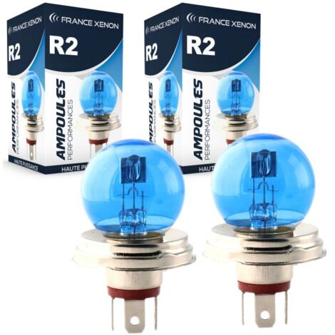 2 x Ampoules R2 P45t 45/40W 12V SUPER WHITE - FRANCE-XENON