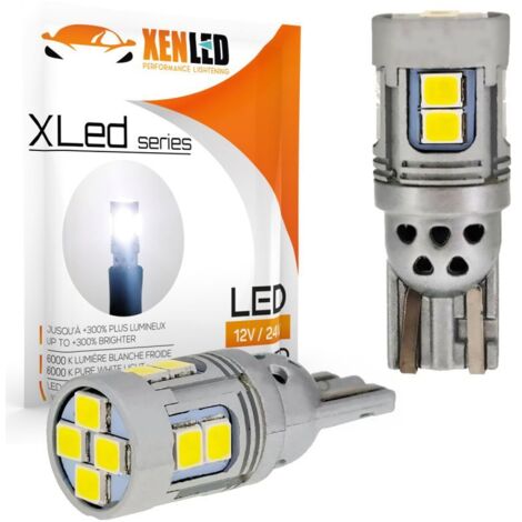2 x AMPOULES W5W Canbus XLED series XENLED - 520Lms - 12 LED XENLED - T10 - 10-36Vdc - 3,2W - 260mA