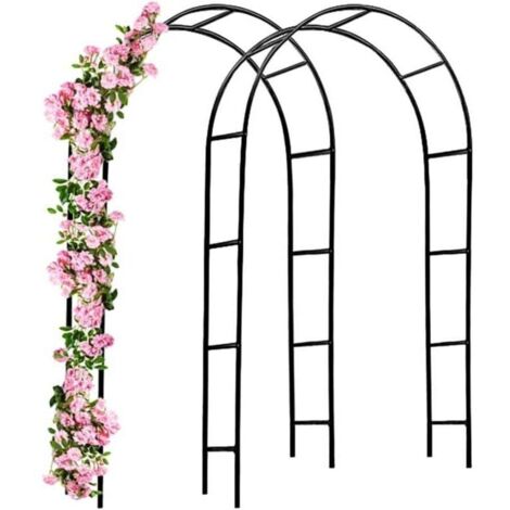 2 x Arche de jardin 240 x 140 x 37 cm pour plantes grimpantes, arche à rosiers, piquet, décoration extérieure