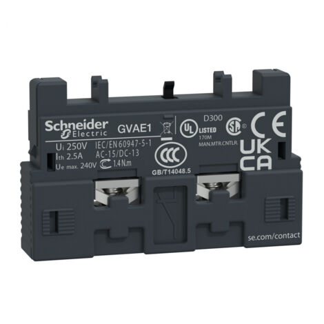 2 x AUXILIAIRE LATERAL 2NO DISJONCTEUR MOTEUR GV2 SCHNEIDER 21118